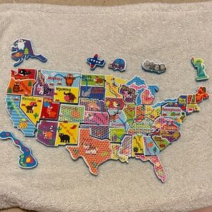 Alex Colorful USA Map for Bath Time